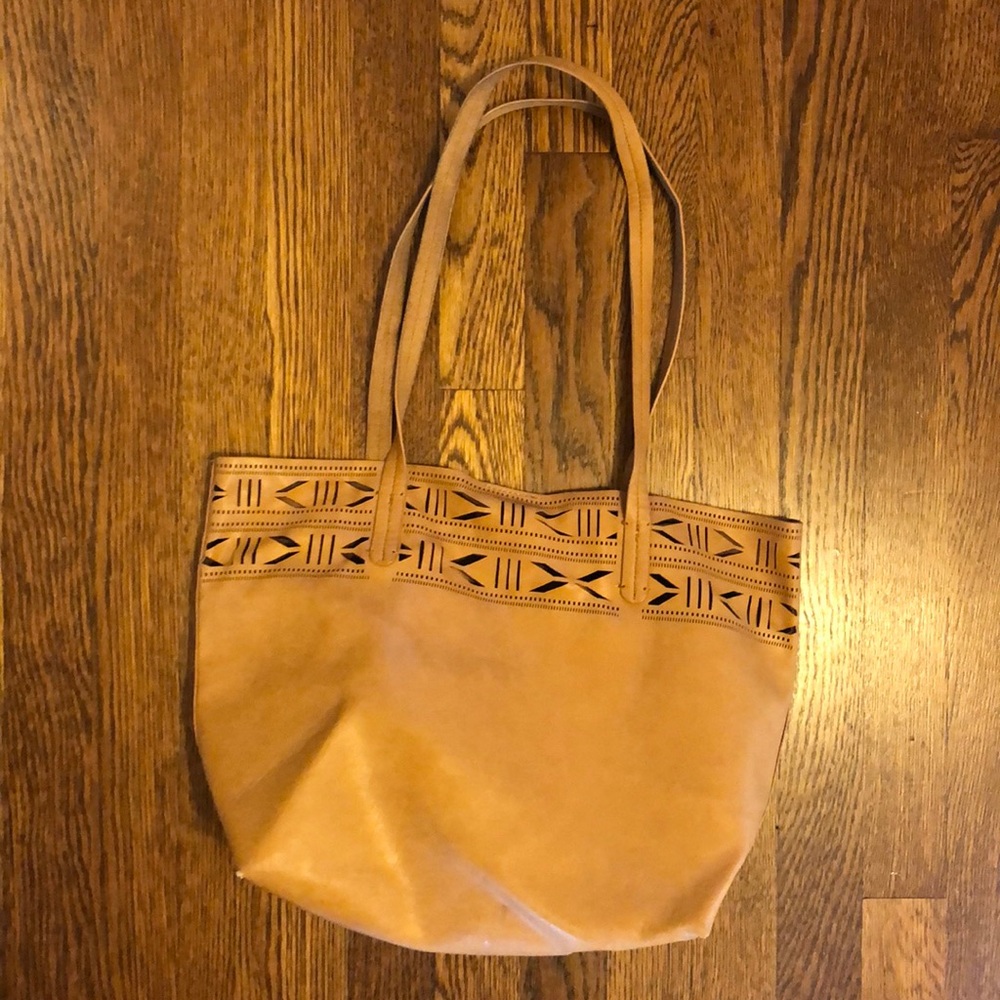 + FREE PEOPLE + Vegan Leather Cut-Out Tote